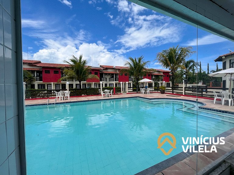 Casa com 3 suítes ambas com ar condicionado e TV, sala clima