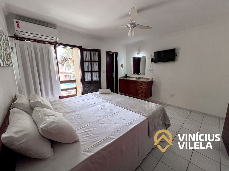 Casa com 3 suítes ambas ar condicionado e TV, internet exclu