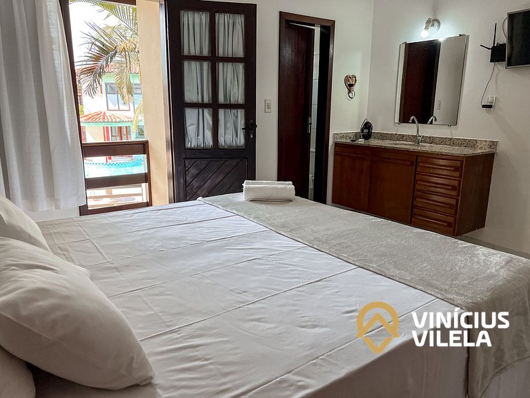 Casa com 3 suítes ambas ar condicionado e TV, internet exclu