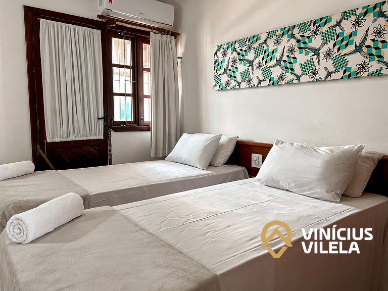 Casa com 3 suítes ambas ar condicionado e TV, internet exclu