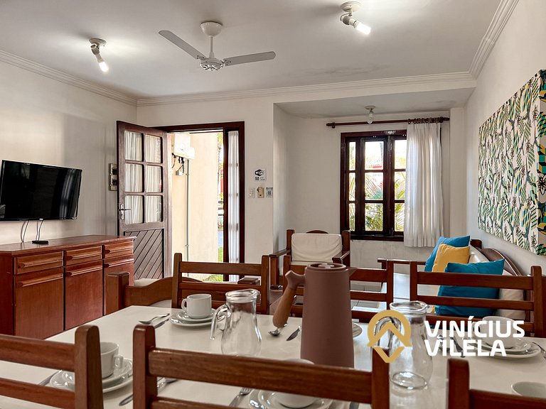Casa com 3 suítes ambas ar condicionado e TV, internet exclu