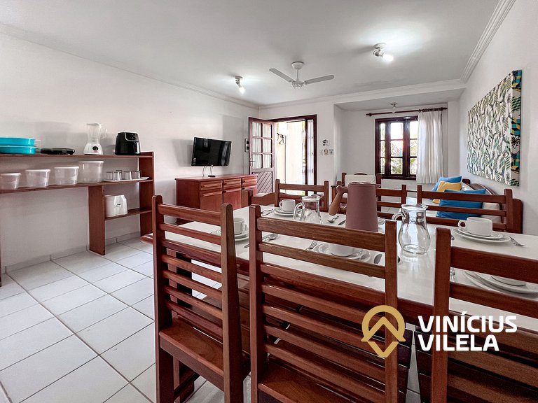 Casa com 3 suítes ambas ar condicionado e TV, internet exclu
