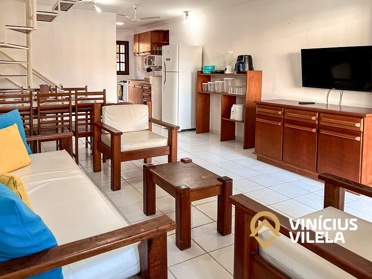Casa com 3 suítes ambas ar condicionado e TV, internet exclu
