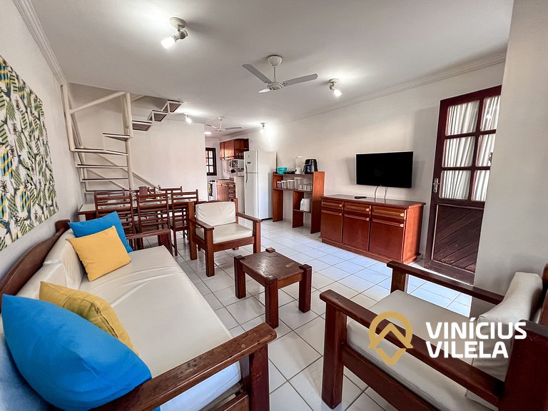 Casa com 3 suítes ambas ar condicionado e TV, internet exclu