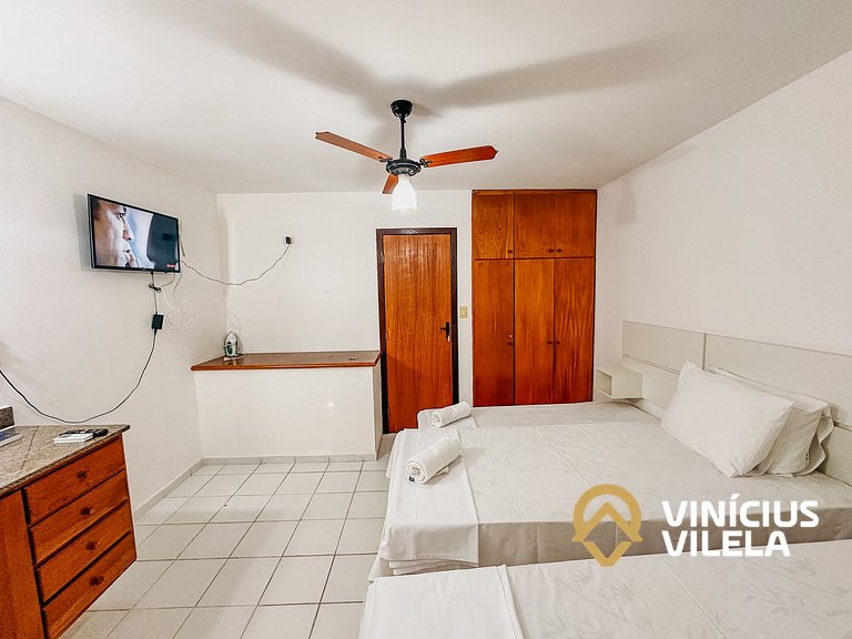 Casa com 2 suítes ambas com ar condicionado e TV, churraquei