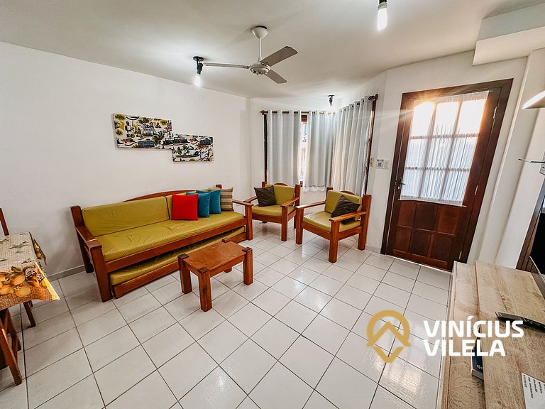 Casa com 2 suítes ambas com ar condicionado e TV, churraquei