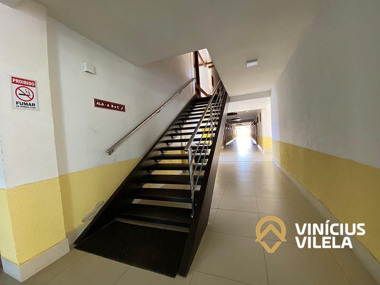 Flat com 1 quarto com ar split, sala e cozinha completa, No