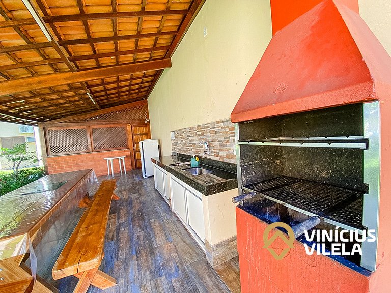 Flat com 1 quarto com ar split, sala e cozinha completa, No