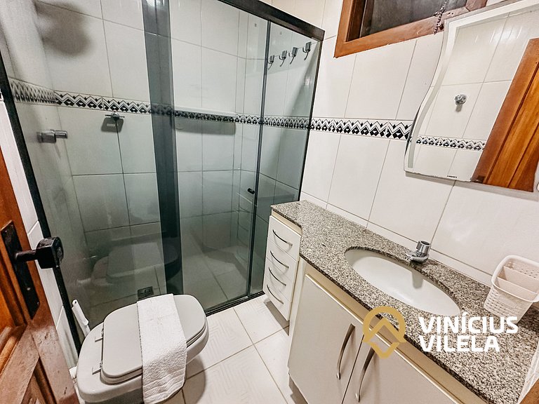 Flat com 1 quarto com ar split, sala e cozinha completa acom