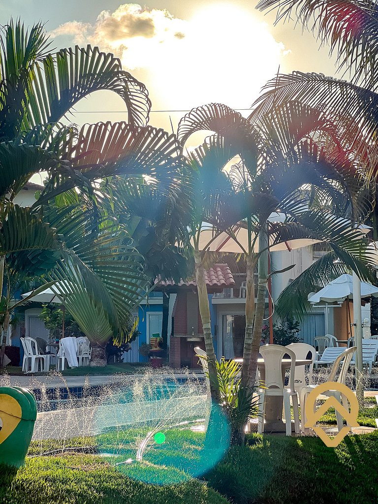 Casa com 3 suítes todas com ar condicionado, churrasqueira p