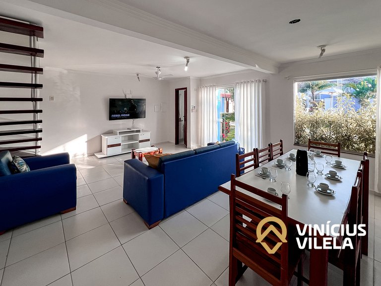 Casa com 3 suítes todas com ar condicionado, sala climatizad