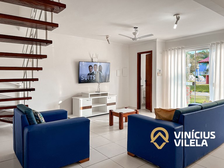 Casa com 3 suítes todas com ar condicionado, sala climatizad