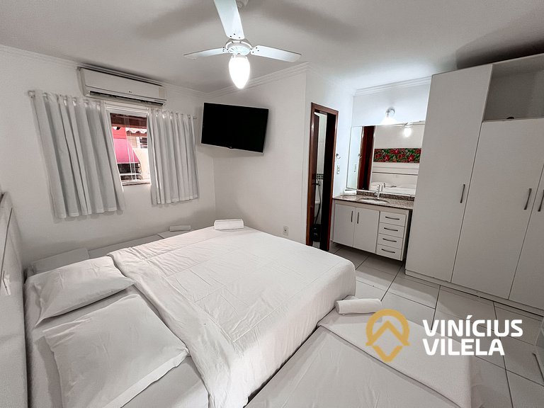 Casa com 3 suítes todas com ar condicionado, sala climatizad