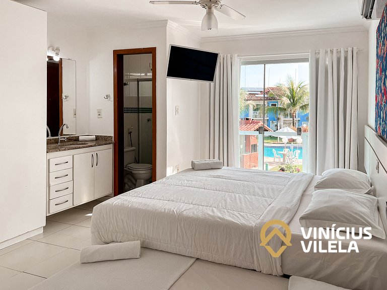 Casa com 3 suítes todas com ar condicionado, sala climatizad