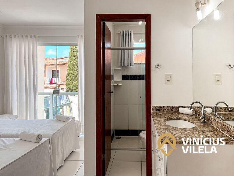 Casa com 2 suítes todas com ar condicionado, sala climatizad