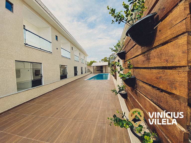 Com 3 suítes, sala climatizada e com cervejeira, acomoda até