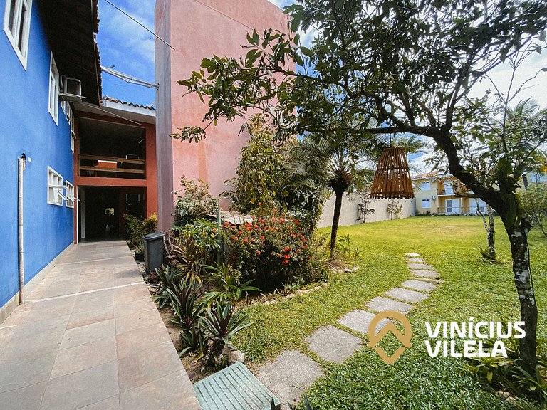 Flat 1 com quarto frente praia de Taperapuã