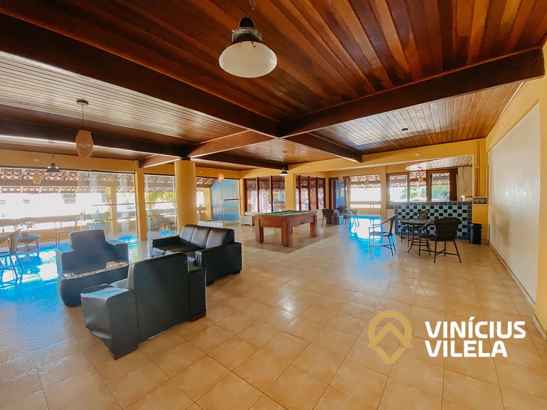 Flat 1 com quarto frente praia de Taperapuã