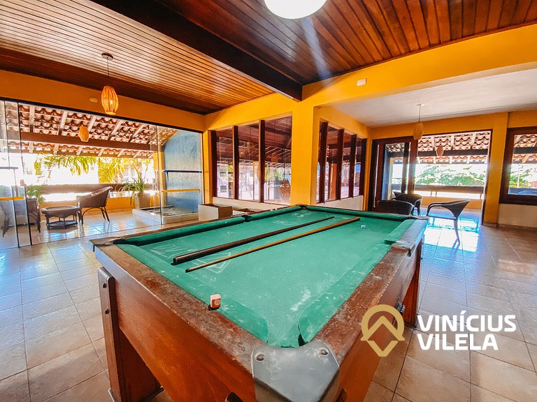 Flat 1 com quarto frente praia de Taperapuã