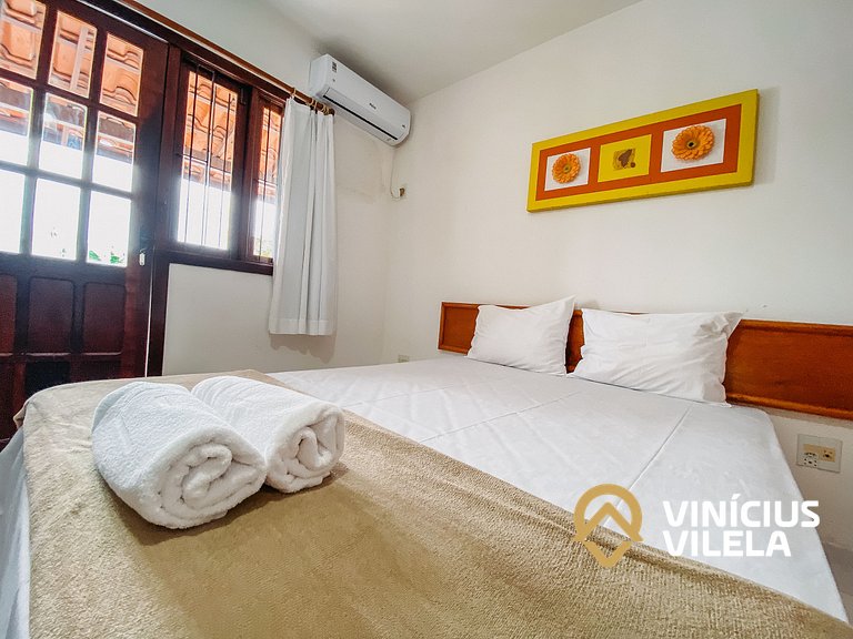 Casa com 2 suítes ambas com ar condicionado e TV, e internet
