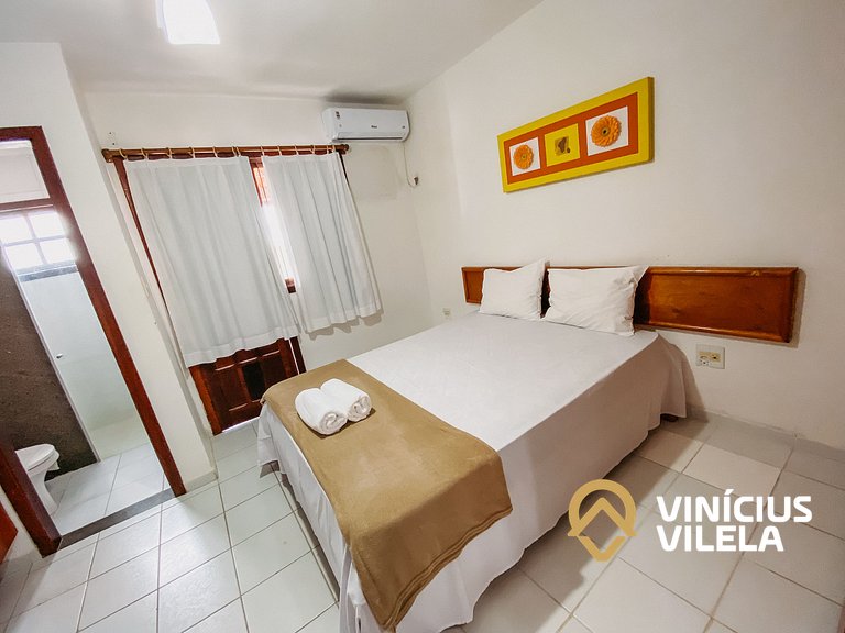 Casa com 2 suítes ambas com ar condicionado e TV, e internet