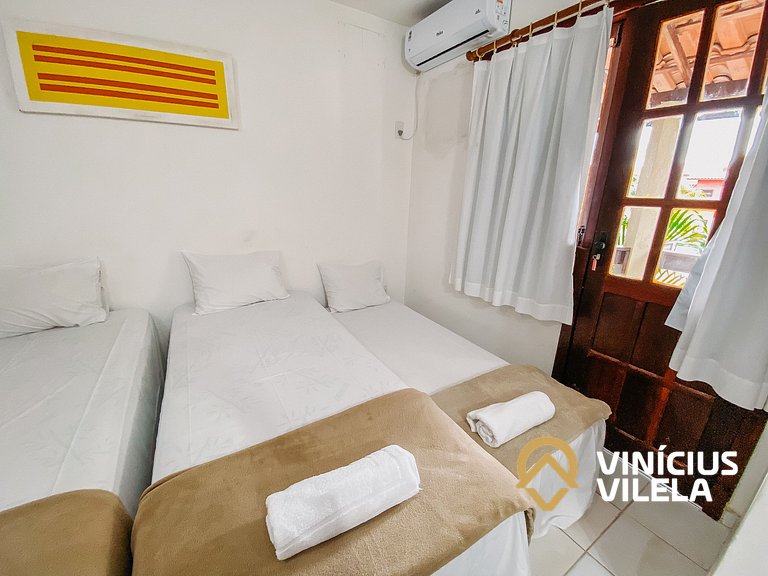 Casa com 2 suítes ambas com ar condicionado e TV, e internet