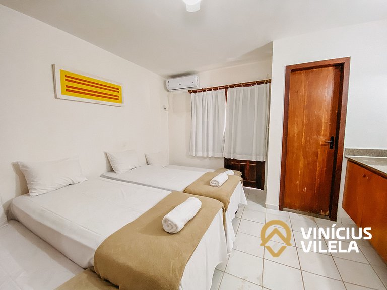 Casa com 2 suítes ambas com ar condicionado e TV, e internet