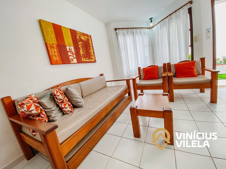 Casa com 2 suítes ambas com ar condicionado e TV, e internet