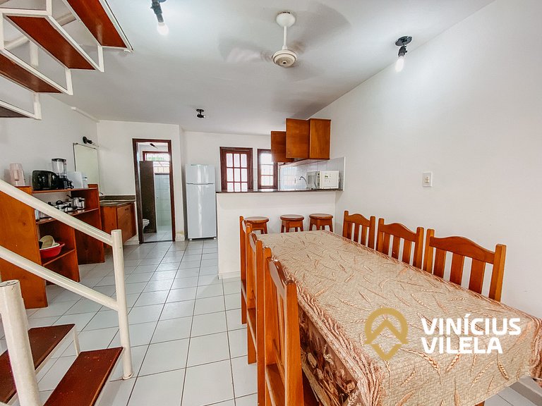 Casa com 2 suítes ambas com ar condicionado e TV, e internet
