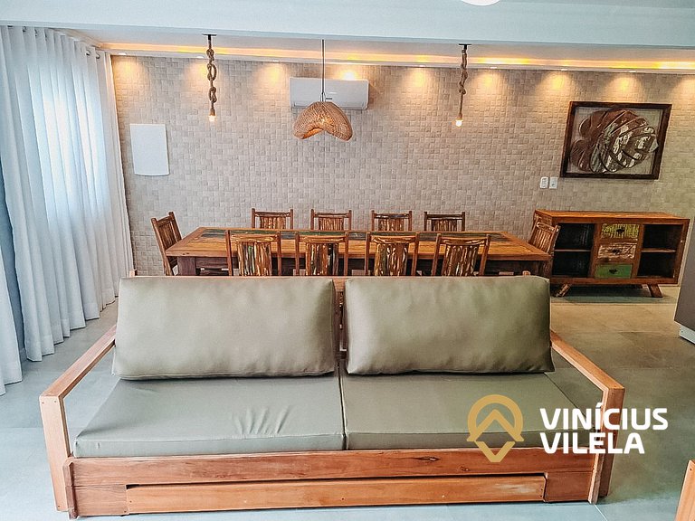 Casa com 3 suítes, sala climatizada, área gourmet privativa,
