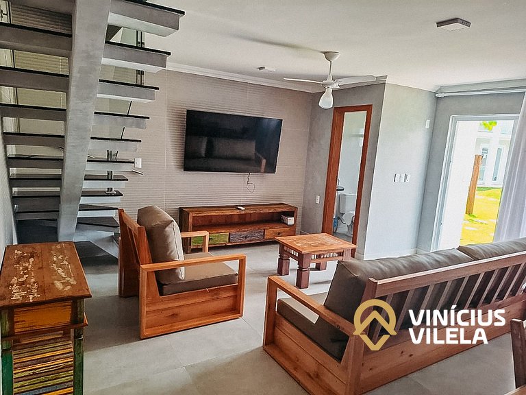 Casa com 3 suítes, sala climatizada, área gourmet privativa,