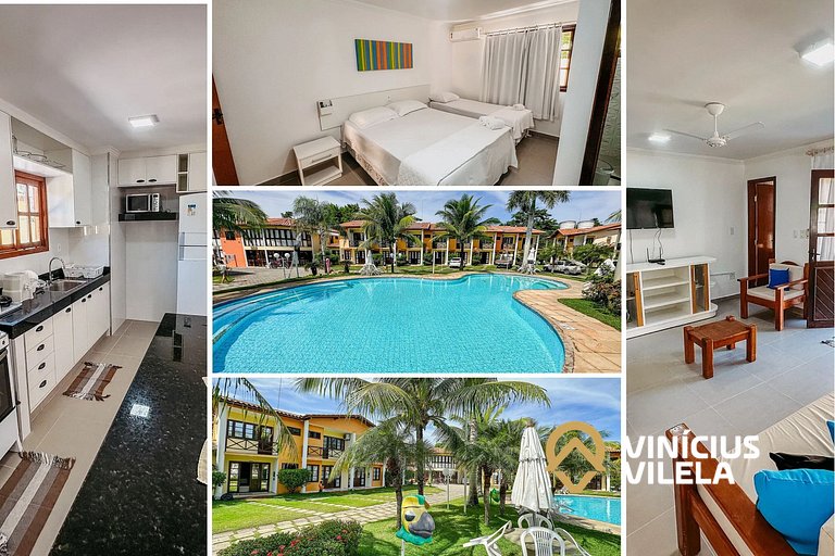 Duplex 2 suítes (com ar), cond. com piscina, sauna