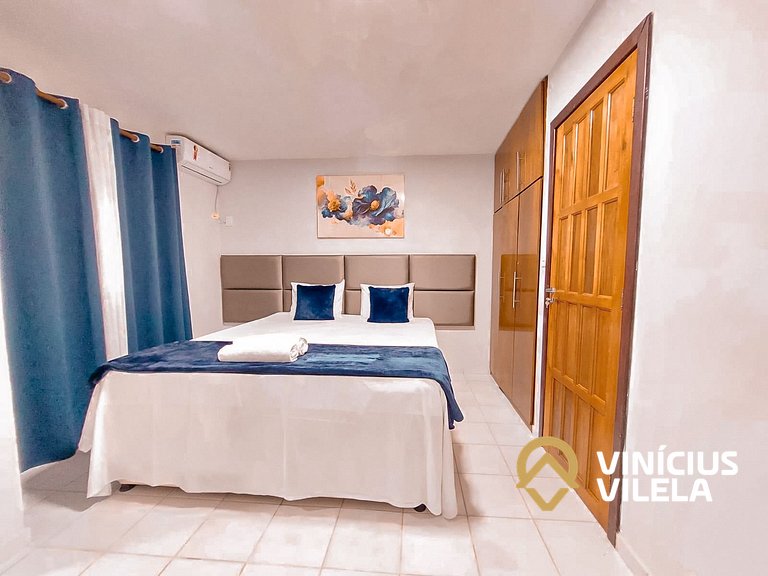 Casa com 2 suítes ambas com ar condicionado e TV, e internet