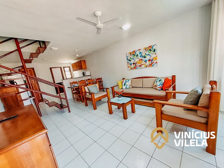 Casa com 2 suítes ambas com ar condicionado e TV, e internet