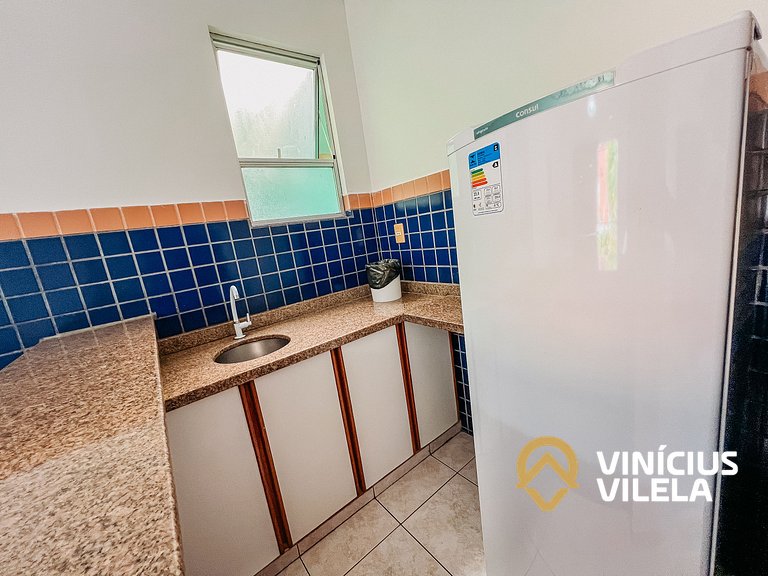 Flat 1 com quarto pavimento superior no condomínio Boulevard