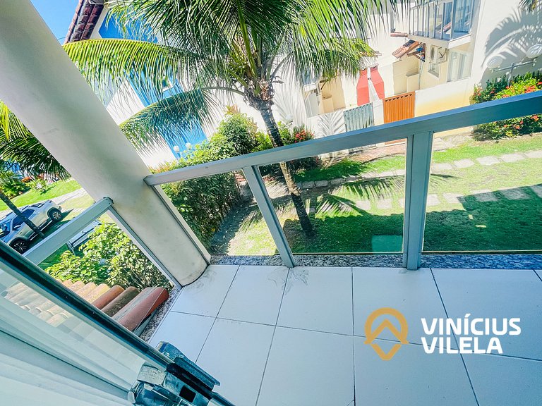 Casa com 3 suítes todas com ar condicionado, churrasqueira p