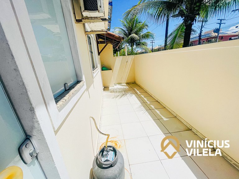 Casa com 3 suítes todas com ar condicionado, churrasqueira p