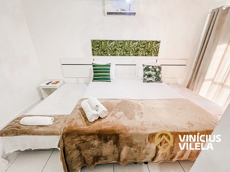 Flat com 1 suíte e sala climatizada, no pavimento superior c