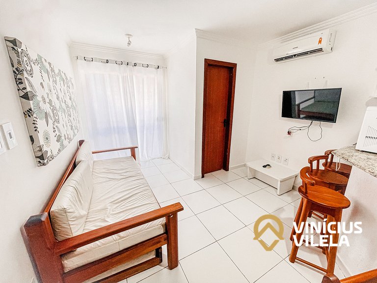 Flat com 1 suíte e sala climatizada, no pavimento superior c