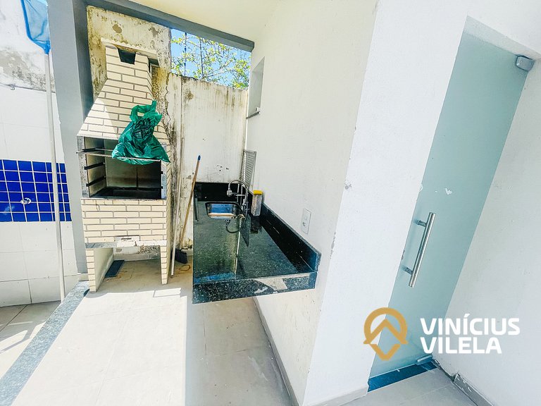 Apê com Vista mar, 2 quartos sendo 1 suíte (ambos com ar con