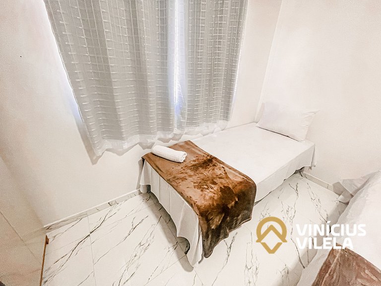 Apê com Vista mar, 2 quartos sendo 1 suíte (ambos com ar con
