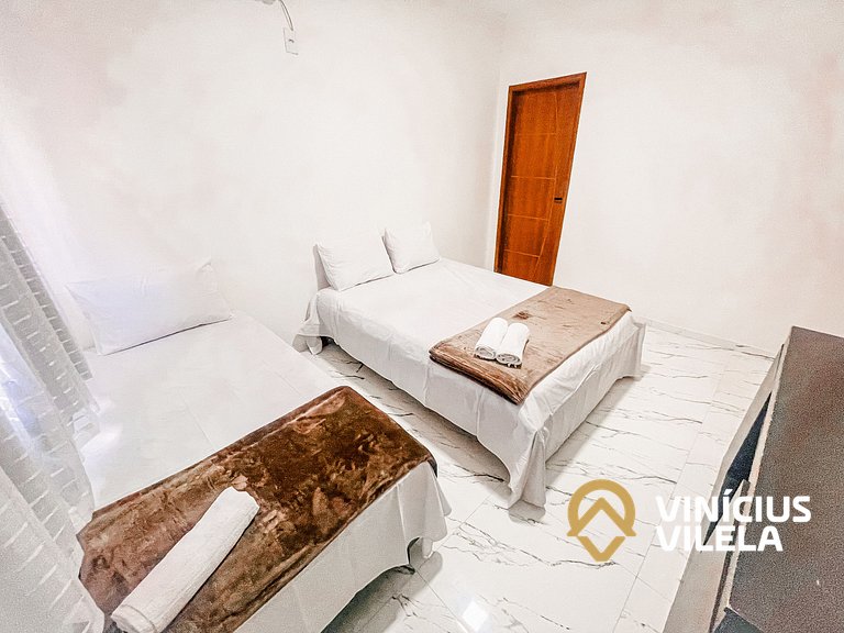 Apê com Vista mar, 2 quartos sendo 1 suíte (ambos com ar con