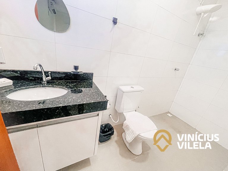 Apê com Vista mar, 2 quartos sendo 1 suíte (ambos com ar con