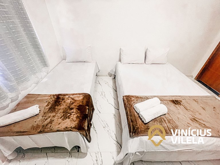 Apê com Vista mar, 2 quartos sendo 1 suíte (ambos com ar con