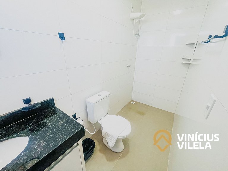 Apê com Vista mar, 2 quartos sendo 1 suíte (ambos com ar con
