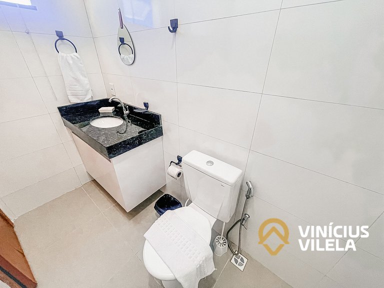 Apê com Vista mar, 2 quartos sendo 1 suíte (ambos com ar con