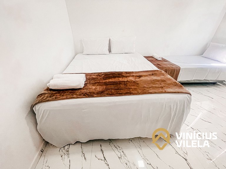 Apê com Vista mar, 2 quartos sendo 1 suíte (ambos com ar con