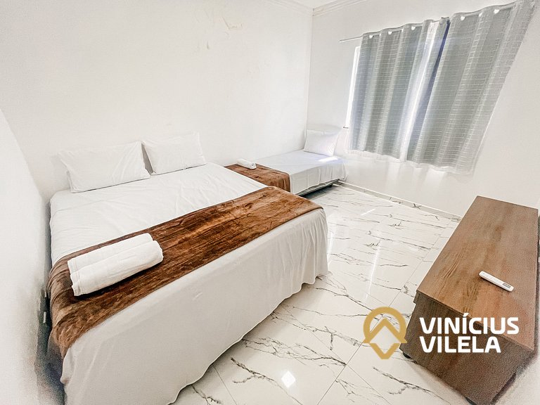 Apê com Vista mar, 2 quartos sendo 1 suíte (ambos com ar con