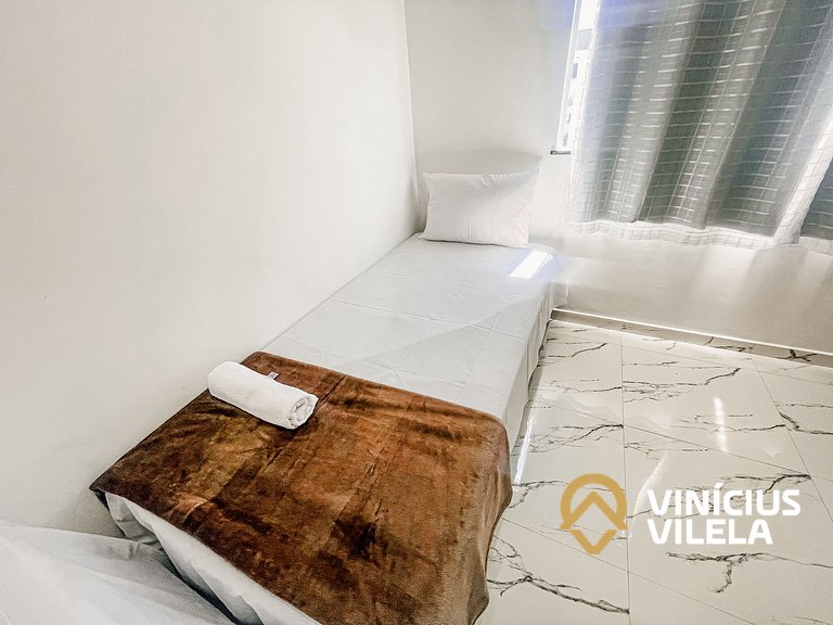 Apê com Vista mar, 2 quartos sendo 1 suíte (ambos com ar con