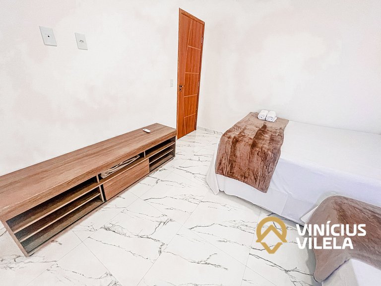 Apê com Vista mar, 2 quartos sendo 1 suíte (ambos com ar con
